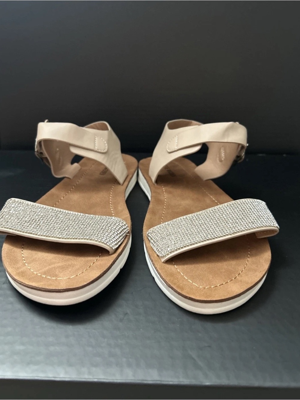 Steve Madden Girls JFarahh Rhinestone Strappy Sandals Open Toe, Size 5